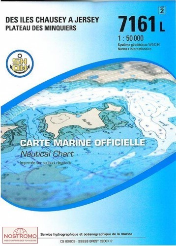 7161L DES ÎLES CHAUSEY À JERSEY | carte marine SHOM