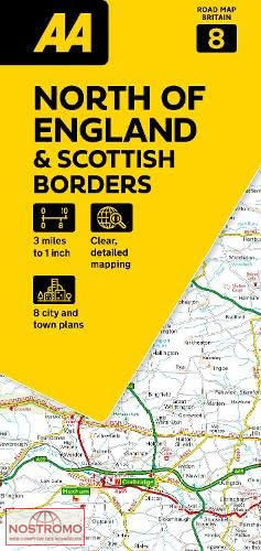 08 NORTH OF ENGLAND & SCOTTISH BORDERS | carte routière AA