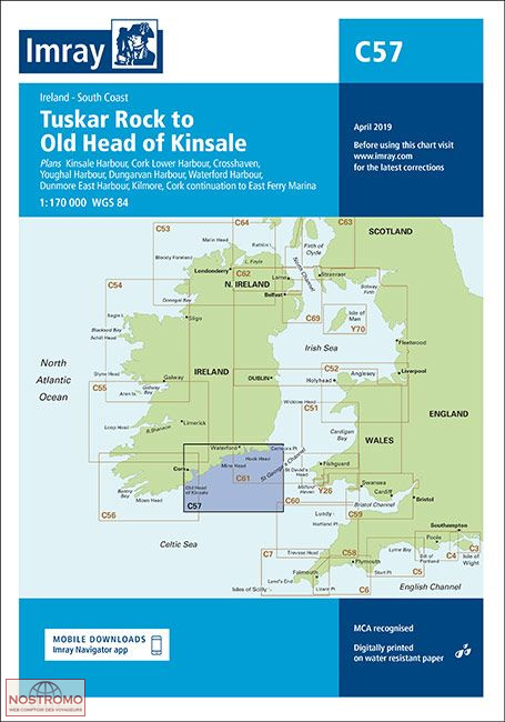 C57 TUSKAR ROCK TO OLD HEAD OF KINSALE | Imray nautical chart