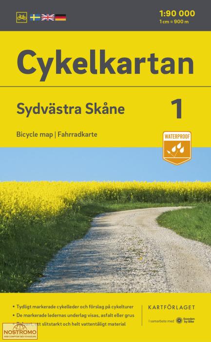 01 SYDVÄSTRA SKÅNE | Kartförlaget cycling map