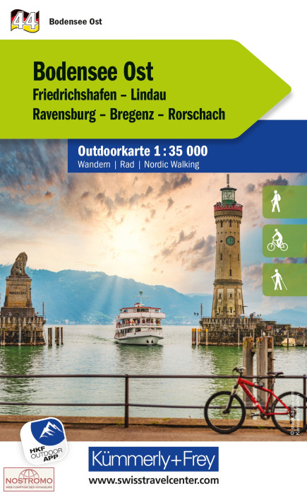 44 BODENSEE OST | carte de randonnée Kummerly+Frey