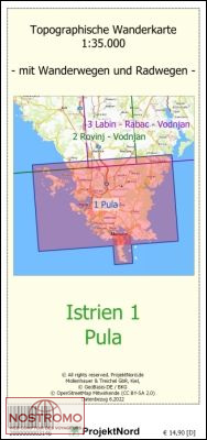 ISTRIE 1 : PULA | carte topographique Projektnord