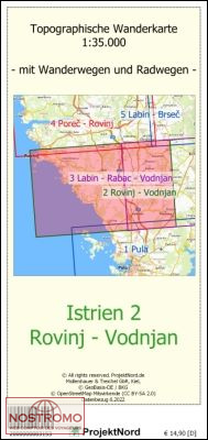 ISTRIE 2 : ROVINJ - VODNJAN | carte topographique Projektnord
