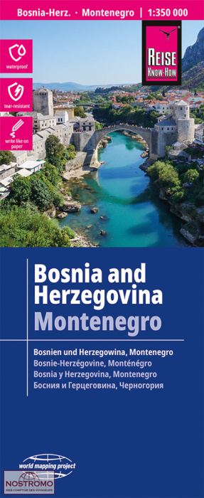 BOSNIA-HERZEGOVINA - MONTENEGRO | Reise Know-How road map