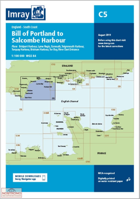 C5 DE PORTLAND BILL À SALCOMBE HARBOUR | carte marine Imray