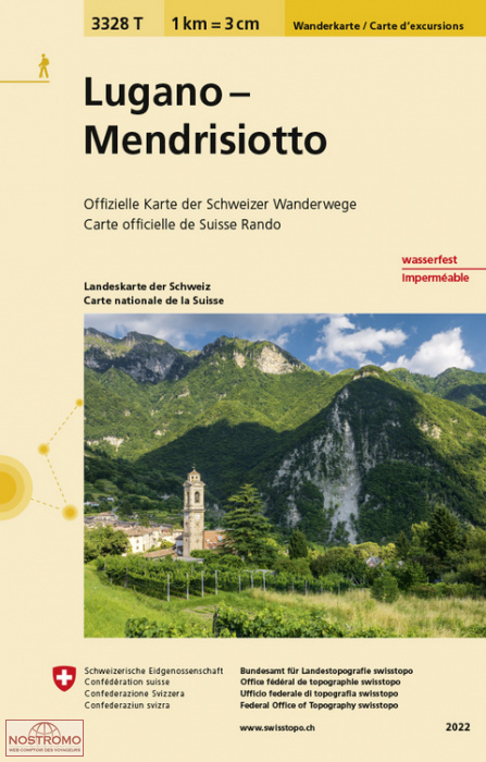 3328T LUGANO - MENDRISIOTTO | carte de randonnée Swisstopo