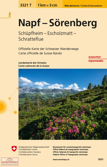 3321T NAPF - SÖRENBERG - SCHÜPFHEIM - ESCHOLZMATT - SCHRATTEFLUE | Swisstopo hiking map