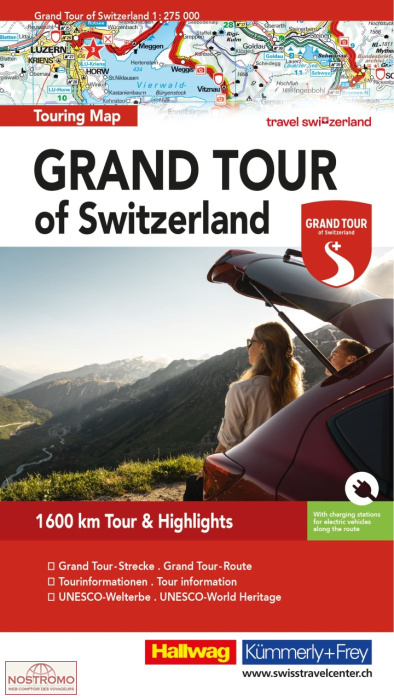 GRAND TOUR DE SUISSE | carte touristique Hallwag/Kummerly+Frey