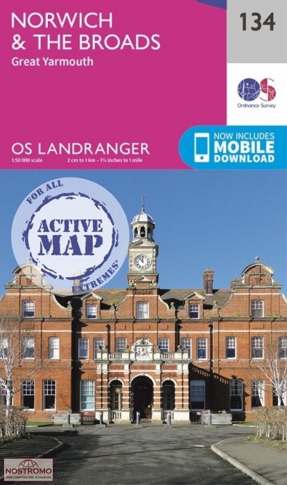 0134 NORWICH & THE BROADS - GREAT YARMOUTH | OS hiking map