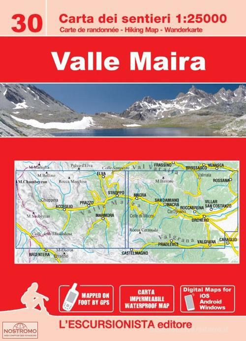 30 VALLE MAIRA | carte de randonnée l'Escursionista