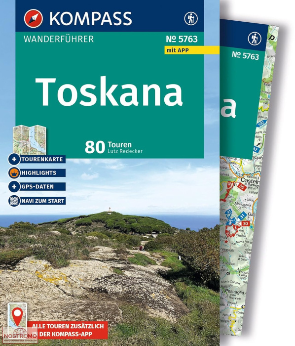 TOSCANE | guide de randonnée Kompass