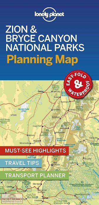 ZION & BRYCE CANYON NATIONAL PARKS | carte touristique Lonely Planet
