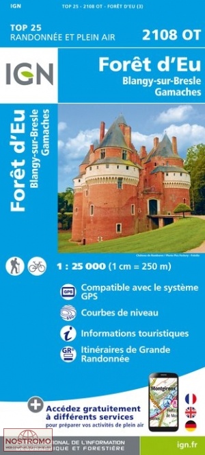 2108OT FORÊT D'EU | carte de randonnée IGN