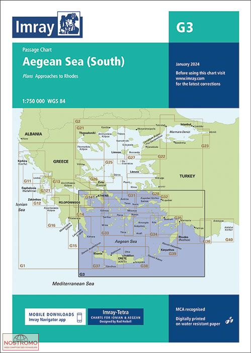 G3 MER ÉGÉE SUD | carte marine Imray