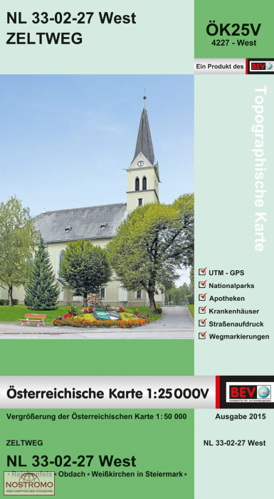 4227-WEST ZELTWEG | carte topographique BEV