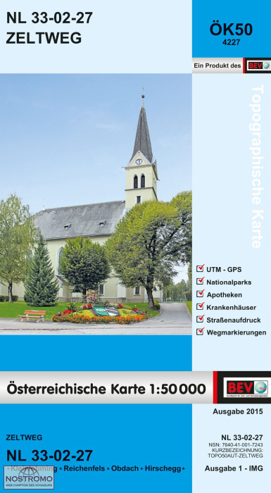 4227 ZELTWEG | carte topographique BEV