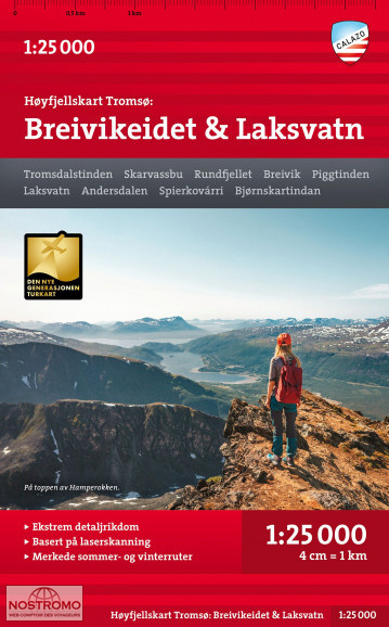 BREIVIKEIDET & LAKSVATN | carte de randonnée Calazo