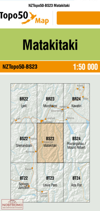 BS23 MATAKITAKI | carte topographique LINZ