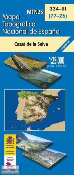 334-3 CASSÁ DE LA SELVA | carte topographique CNIG