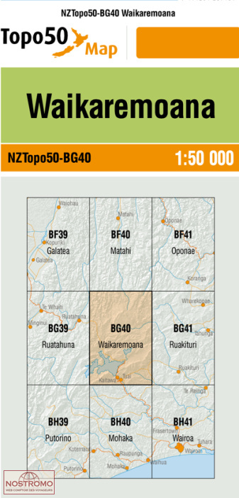 BG40 WAIKAREMOANA | carte topographique LINZ