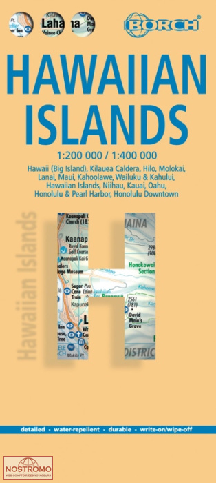 ÎLES HAWAÏ | carte touristique Borch