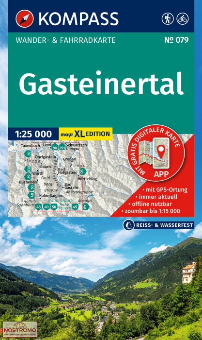 GASTEINERTAL 049 | carte de randonnée Kompass