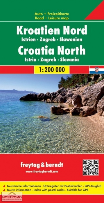 CROATIE NORD - ISTRIE - ZAGREB - SLAVONIE | carte routière Freytag & Berndt