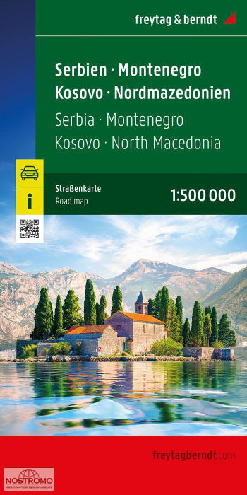 SERBIA - MONTENEGRO - KOSOVO - NORTHERN MACEDONIA | Freytag & Berndt road map