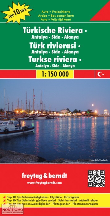 TURKISH RIVIERA : ANTALYA-SIDE-ALANYA | Freytag & Berndt travel map