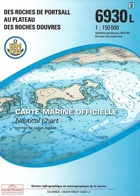 6930L FROM THE ROCHES DE PORTSALL TO THE PLATEAU DES ROCHES DOUVRES | SHOM nautical chart
