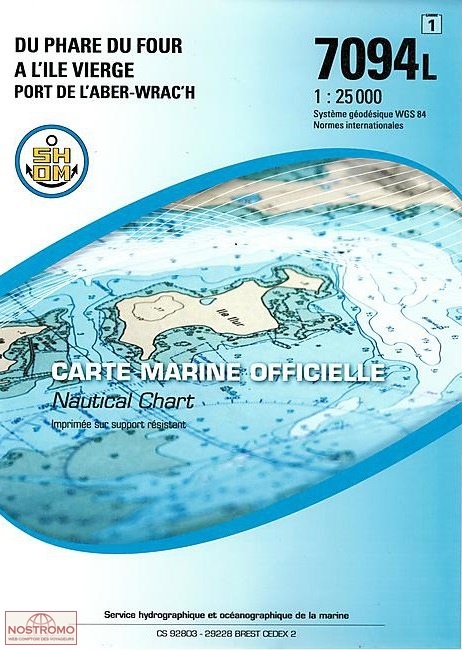 7094L FROM THE LIGHTHOUSE DU FOUR TO L'ILE VIERGE | SHOM nautical chart