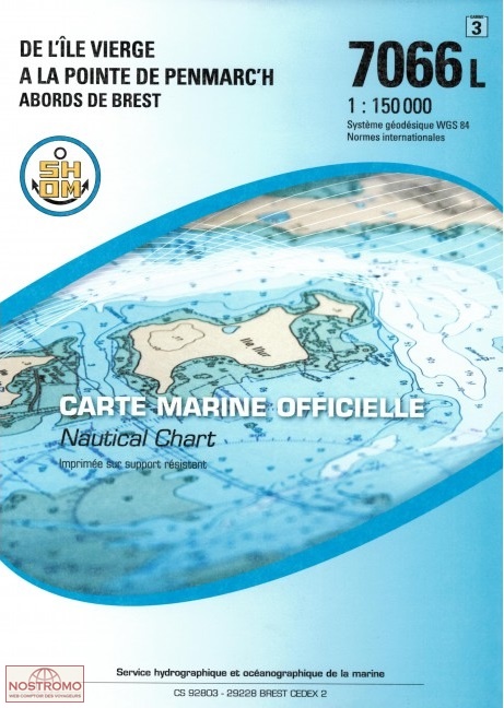 7066L FROM L'ÎLE VIERGE TO THE POINTE DE PENMARC'H | SHOM nautical chart