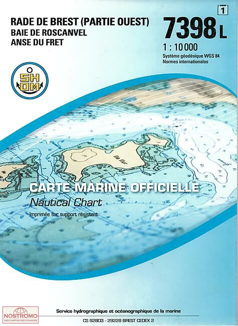 7398L HARBOUR OF BREST (WEST PART) | SHOM nautical chart