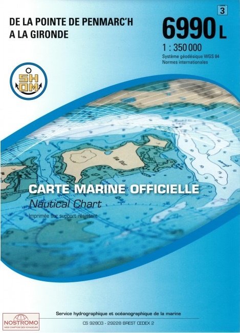 6990L FROM THE POINTE OF PENMARC'H TO THE GIRONDE | SHOM nautical chart