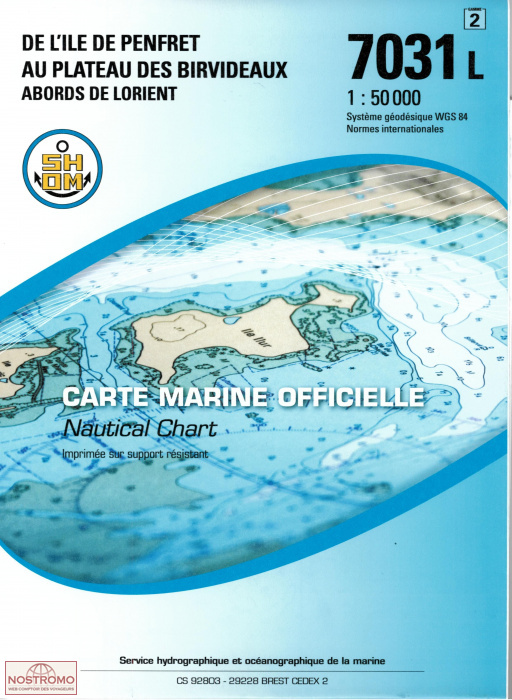 7031L FROM THE ISLAND OF PENFRET TO THE PLATEAU DES BIRVIDEAUX | SHOM nautical chart