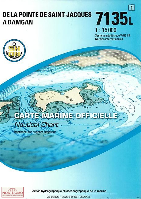 7135L FROM THE POINTE DE SAINT-JACQUES TO DAMGAN | SHOM nautical chart