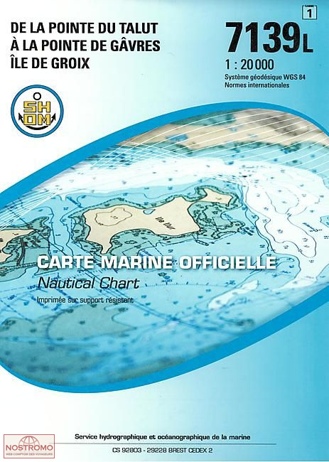 7139L FROM THE POINTE DU TALUT TO THE POINTE DE GÂVRES | SHOM nautical chart