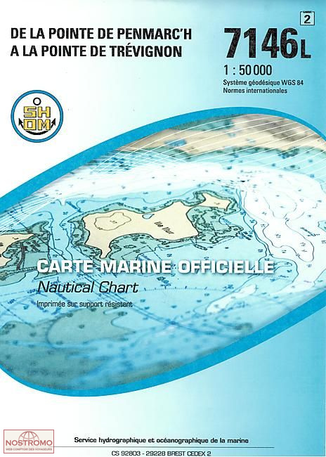 7146L FROM THE POINTE DE PENMARC'H TO THE POINTE DE TRÉVIGNON | SHOM nautical chart