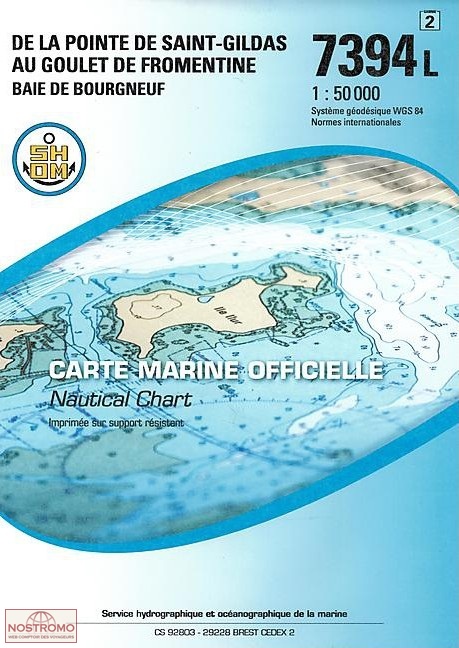 7394L FROM THE POINTE DE SAINT-GILDAS TO THE GOULET DE FROMENTINE | SHOM nautical chart