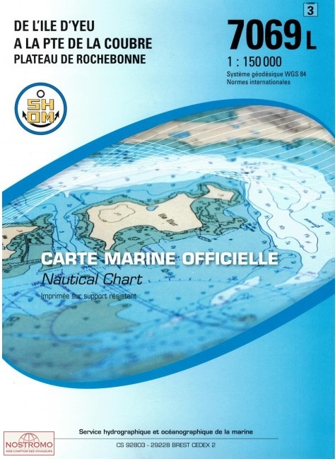 7069L FROM THE ISLAND OF YEU TO THE POINTE DE LA COUBRE | SHOM nautical chart