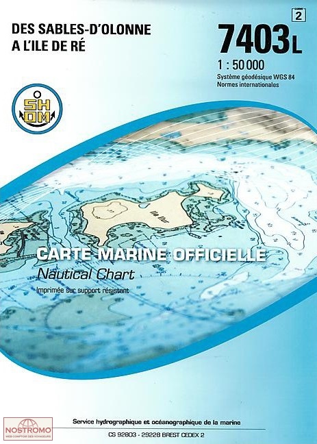 7403L FROM LES SABLES D'OLONNE TO THE ISLAND OF RÉ | SHOM nautical chart