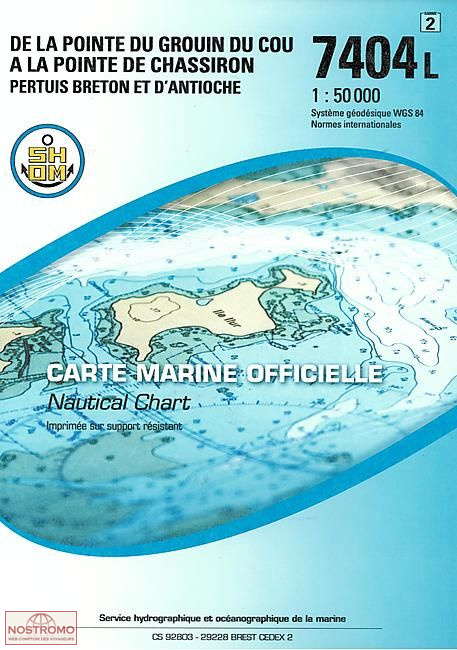 7404L FROM THE POINTE DU GROUIN DU COU TO THE POINTE DE CHASSIRON | SHOM nautical chart
