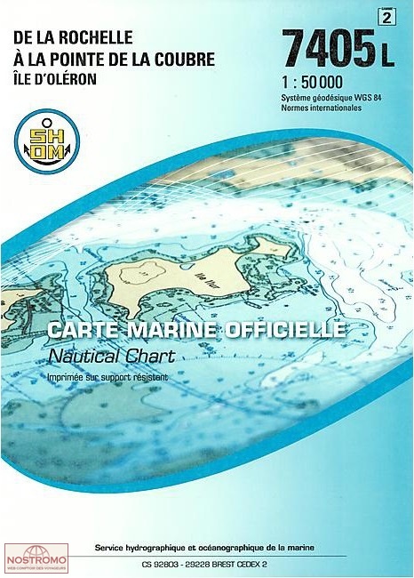 7405L FROM LA ROCHELLE TO THE POINTE DE LA COUBRE | SHOM nautical chart