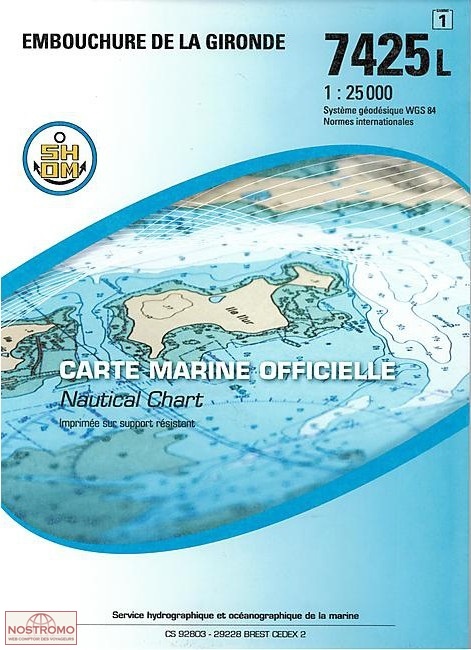 7425L MOUTH OF THE GIRONDE | SHOM nautical chart