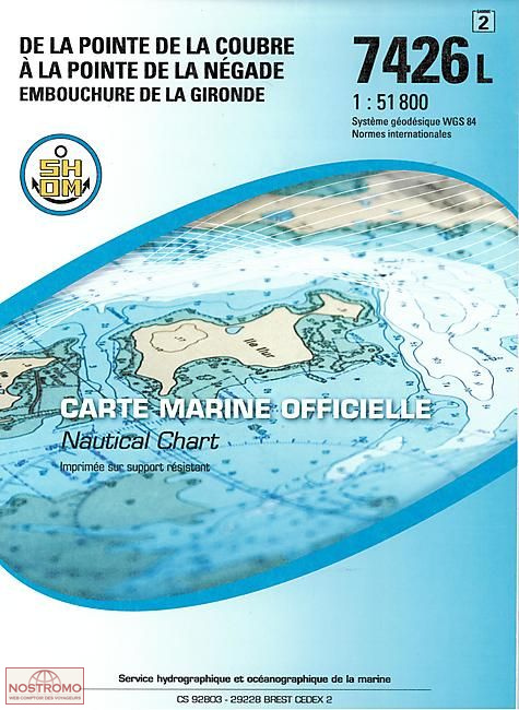 7426L FROM THE POINTE DE LA COUBRE TO THE POINTE DE LA NÉGADE | SHOM nautical chart