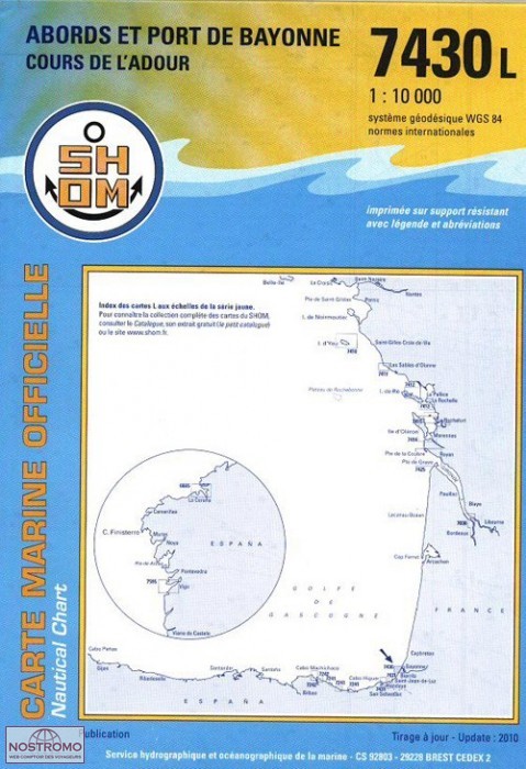 7430L SURROUNDINGS AND PORT DE BAYONNE | SHOM nautical chart
