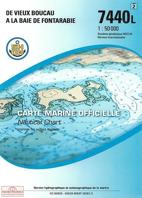 7440L FROM VIEUX BOUCAU TO THE BAY OF FONTARABIA | SHOM nautical chart