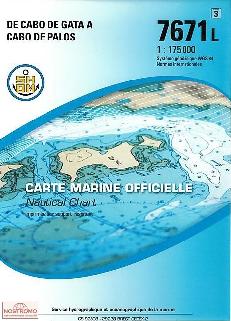 7671L FROM CABO DE GATA TO CABO DE PALOS | SHOM nautical chart