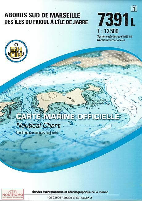 7391L AROUND THE SOUTH OF MARSEILLE | SHOM nautical chart