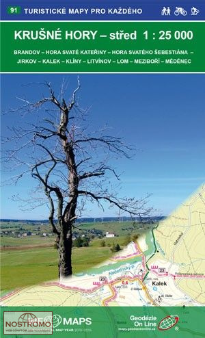 KRUŠNÉ HORY - STRED - 91 | Geodezie On Line hiking map